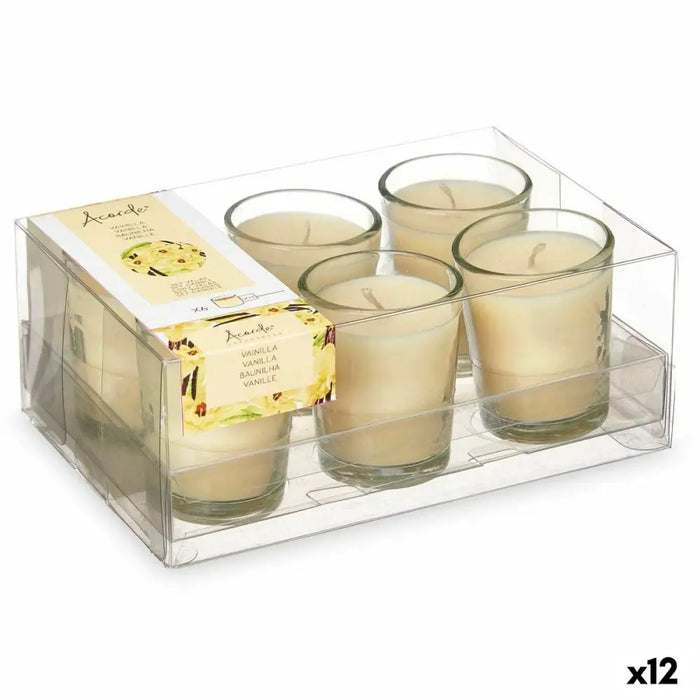 Scented Candle Set Acorde Vanilla Glass (12 Units) - Почистване Прахосмукачки И Гладене<<<Дом