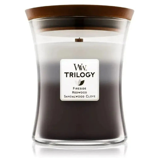 Scented Candle Woodwick Trilogy Medium Hourglass Candles - Почистване Прахосмукачки И Гладене<<<Дом
