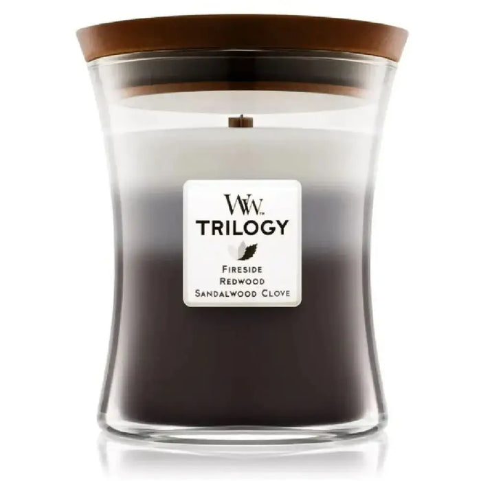 Scented Candle Woodwick Trilogy Medium Hourglass Candles - Почистване Прахосмукачки И Гладене<<<Дом