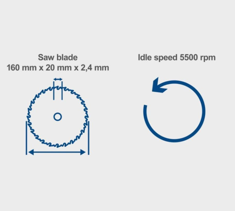 Scheppach PL55 16 cm Black, Blue, Silver 9500 RPM 1200 W