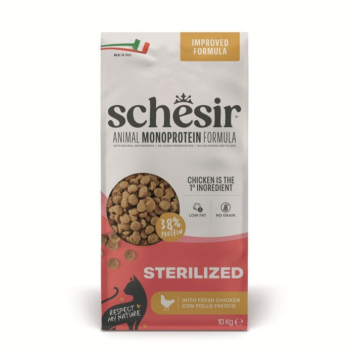 SCHESIR Animal Mono Protein Formula Sterilized chicken – dry cat food – 10 kg