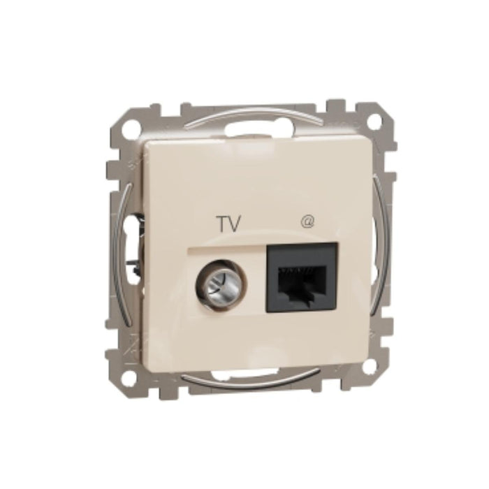 SOCKET TV+RJ45 CAT.6 UTP CREAM SEDNA