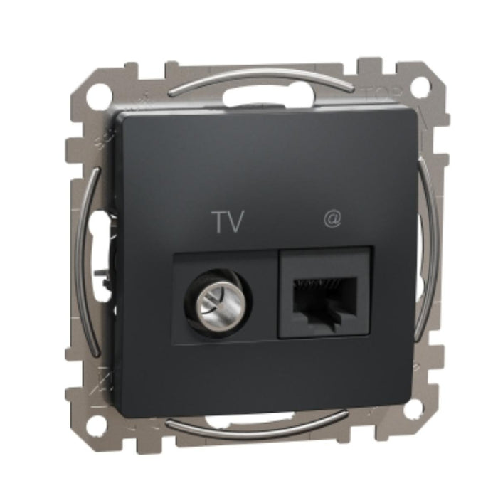 SOCKET TV+RJ45 CAT.6 UTP ANTHRACITE SEDNA
