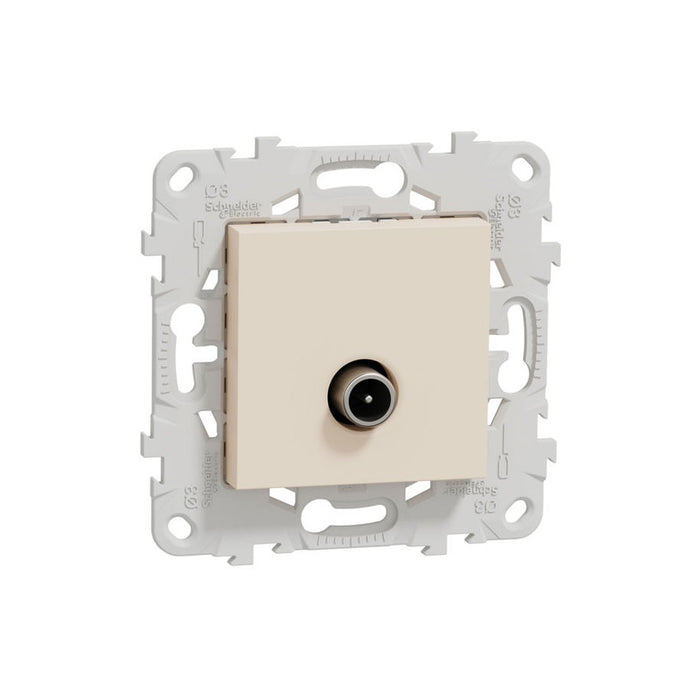 TV OUTLET WITH MOUNTING FRAME 2 MODULE IVORY SCHNEIDER UNICA (NU546244)
