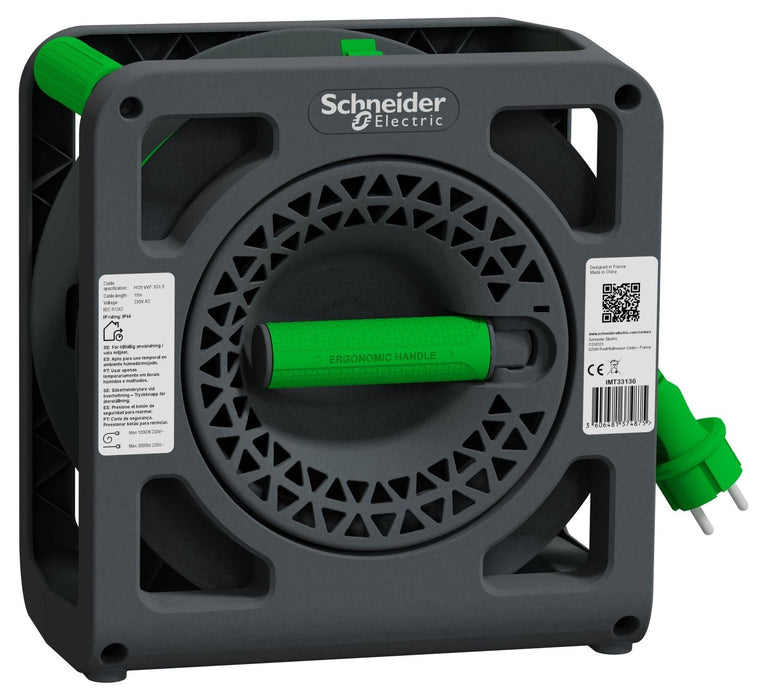 REEL EXTENSION 15M - G3X1.5MM2 - SCHNEIDER 4 SOCKETS WITH CHILD PROTECTION AND IP44