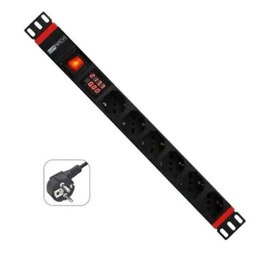 Schuko 19’’ 6 Way Multi-socket Adapter WP WPN-PDU-G03-06 - Компютър Мрежи и компоненти<<<Компютри|