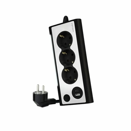 Schuko 3 Way Multi-socket Adapter NANOCABLE 10.37.0013-BK USB x 2 - Разклонители<<<Електроника Периферни и резервни