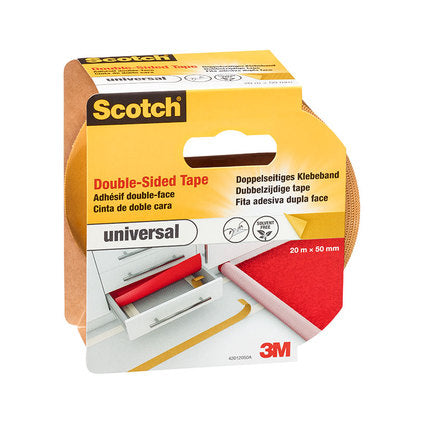 DOUBLE-ADHESIVE TAPE FOR CARPET AND UNIVERSAL, 50MM X 20M SCOTCH