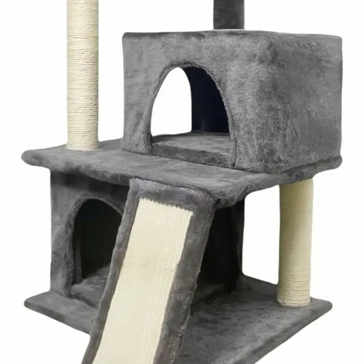 Scratching Post for Cats FLOPI Dark Grey Plush Wood (1 Unit) - Домашни Животни<<<Дом Градина<<<BigBuy&&&Здраве и