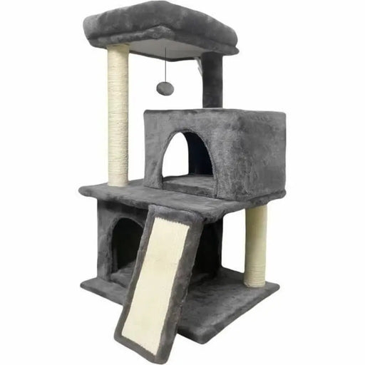 Scratching Post for Cats FLOPI Dark Grey Plush Wood (1 Unit) - Домашни Животни<<<Дом Градина<<<BigBuy&&&Здраве и