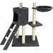 Scratching Post for Cats Jipsy Dark Grey Plush Wood (1 Unit) - Домашни Животни<<<Дом Градина<<<BigBuy&&&Здраве и