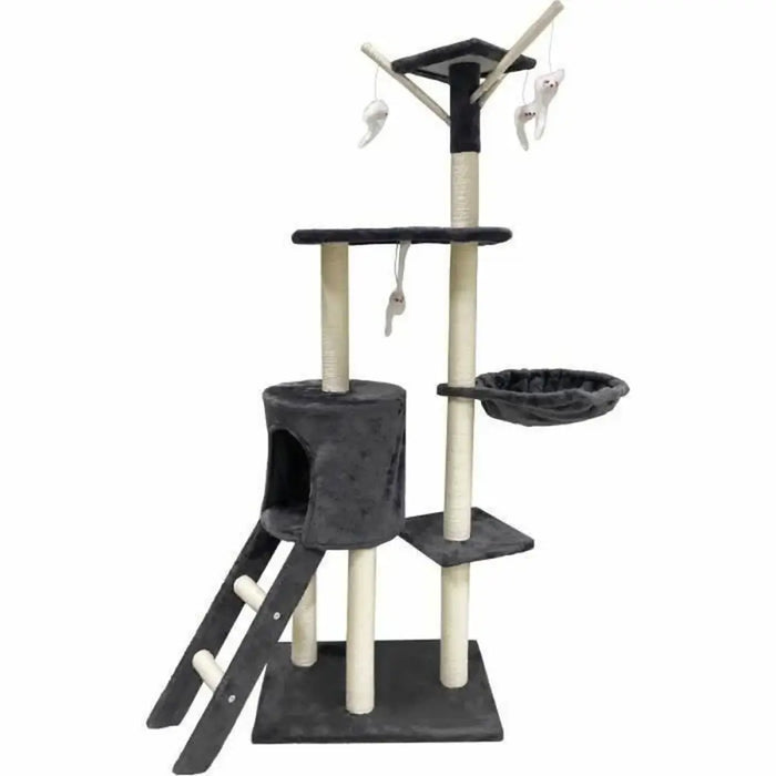 Scratching Post for Cats Jipsy Dark Grey Plush Wood (1 Unit) - Домашни Животни<<<Дом Градина<<<BigBuy&&&Здраве и