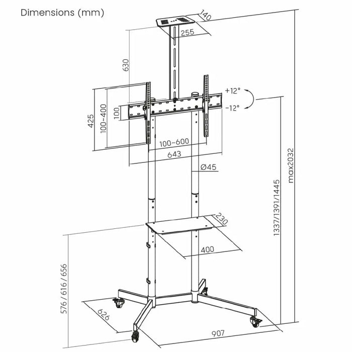 Screen Table Support MacLean MC-113 B 70’’ - Монтиране на екрани<<<Електроника Периферни и резервни части<<<Компютри|