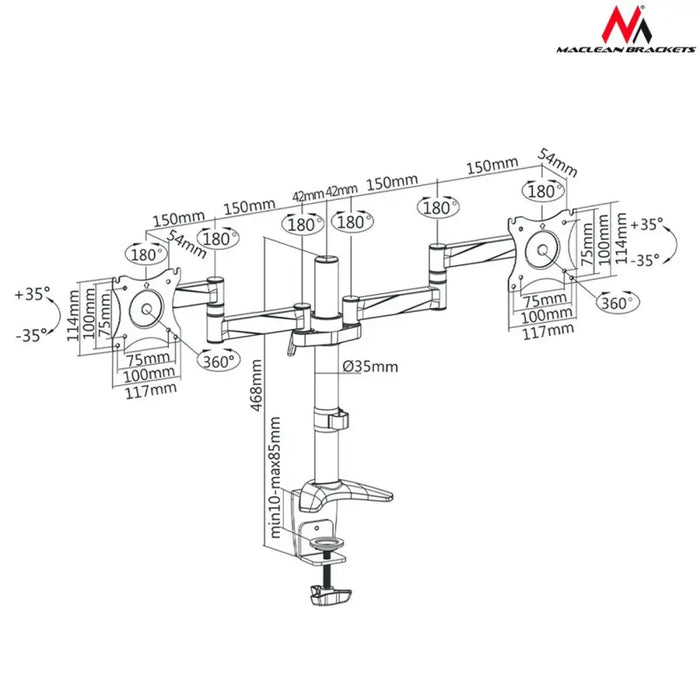 Screen Table Support MacLean MC-714 27’’ 13’’ - Монтиране на екрани<<<Електроника Периферни и резервни