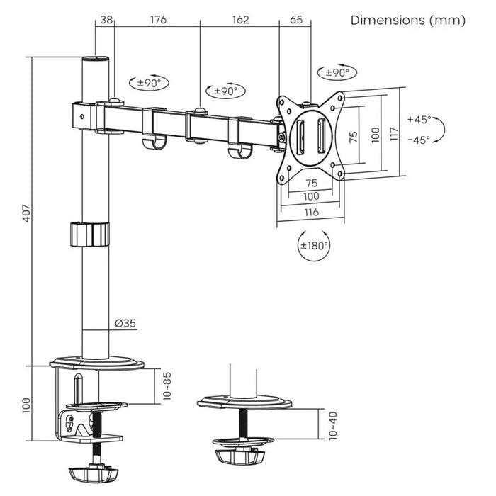 Screen Table Support MacLean MC-753N 17’’ 32’’ - Монтиране на екрани<<<Електроника Периферни и резервни