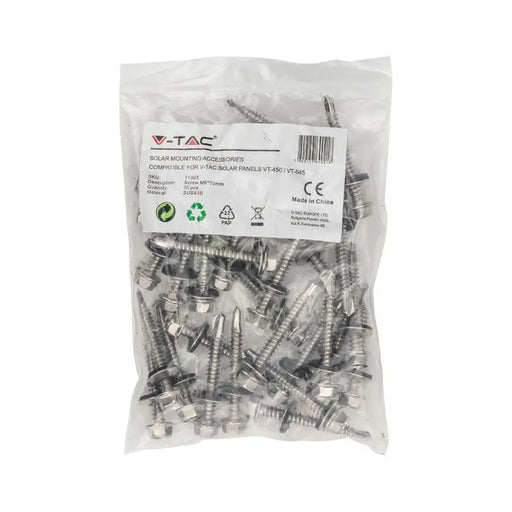 SCREW M6X50MM FOR PANEL 30 PCS V-TAC 11393 - Аксесоари<<<Соларни системи<<<Електроматериали<<<Praktiker