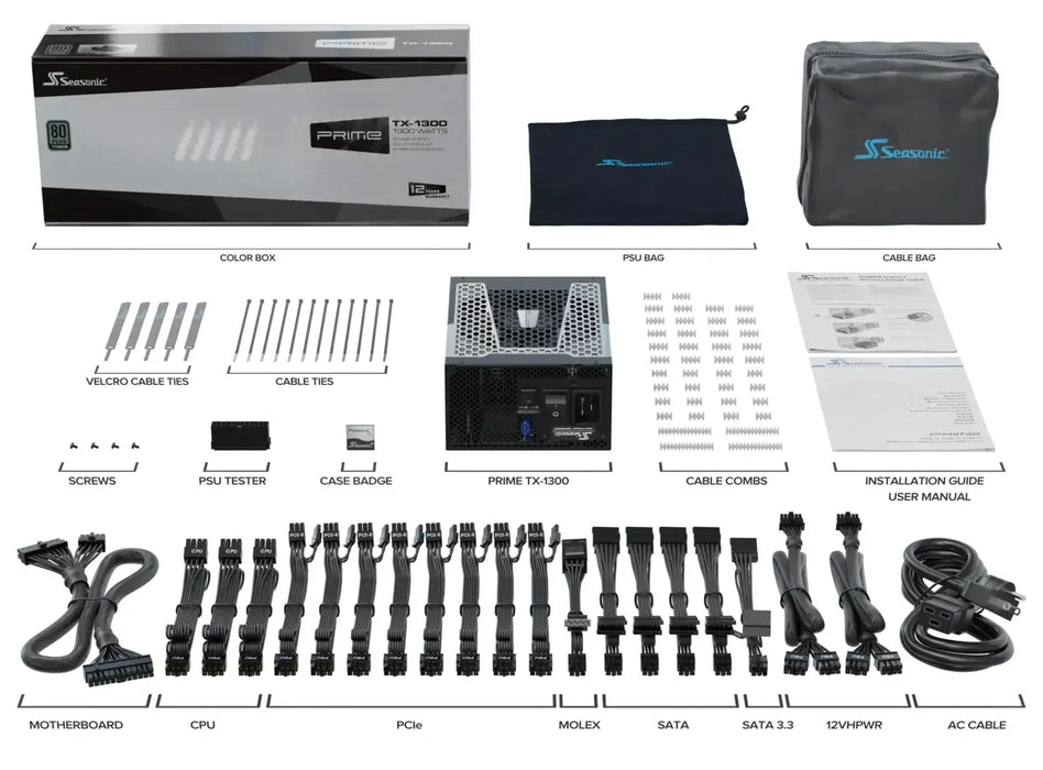 Power supply unit Seasonic PRIME TX-1300, 1300W, 80+ Titanium, PCIe Gen5