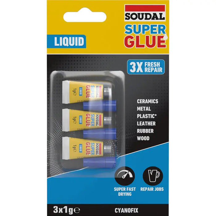 SECOND ADHESIVE 3 X 1 G SOUDAL - Лепила<<<Лепила и ленти<<<Бои и лакове<<<Praktiker&&&Лепила<<<Лепила и ленти<<<Подови