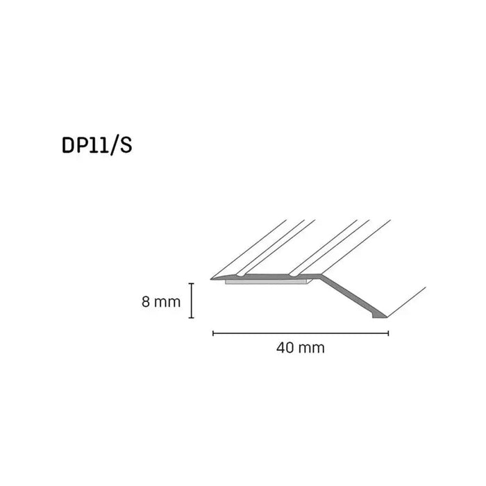 SELF-ADHESIVE DENIVELING TRANSITION STRIP DOELLKEN 40 MM. SILVER 2.7 M. - Лайстни<<<Паркет и елементи за