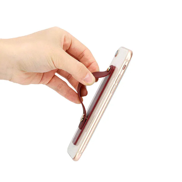 Self-adhesive finger holder with zipper - pink - Cell phone holders<<<HurtelXML