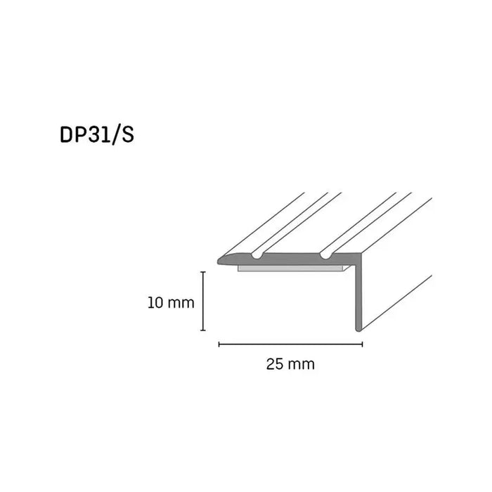 SELF-ADHESIVE L-SHAPED TRANSITION SLAB DOELLKEN 25 MM. SHAMANSKO 0.90 M. - Лайстни<<<Паркет и елементи за