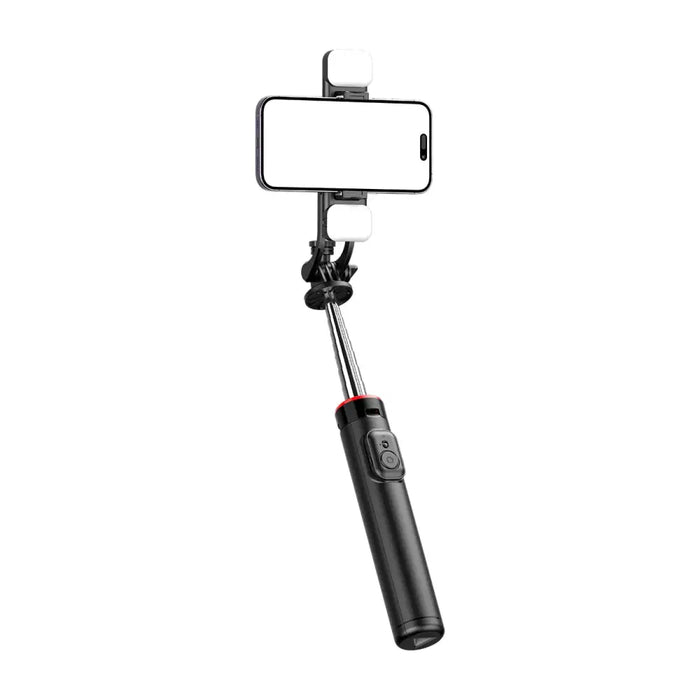 Selfie stick WC13YDS telescopic tripod 1.3m with double lamp and phone holder - black - Photo accessories<<<HurtelXML