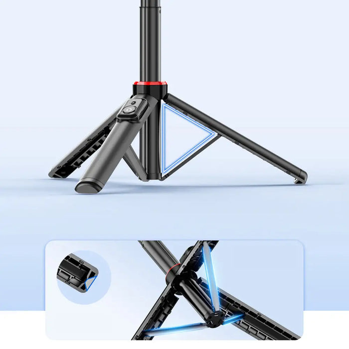 Selfie stick WC1Y2S 1.3m aluminum alloy telescopic tripod with phone holder - black - Photo accessories<<<HurtelXML