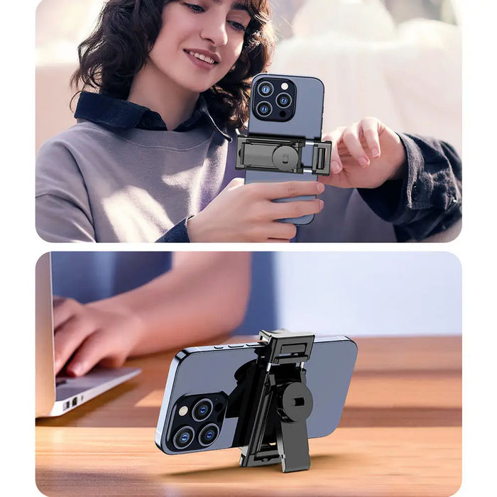 Selfie stick WC1Y2S 1.3m aluminum alloy telescopic tripod with phone holder - black - Photo accessories<<<HurtelXML