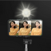 Selfie stick WH1YXS telescopic tripod 1m with round lamp and phone holder - black - Photo accessories<<<HurtelXML