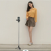 Selfie stick WH1YXS telescopic tripod 1m with round lamp and phone holder - black - Photo accessories<<<HurtelXML