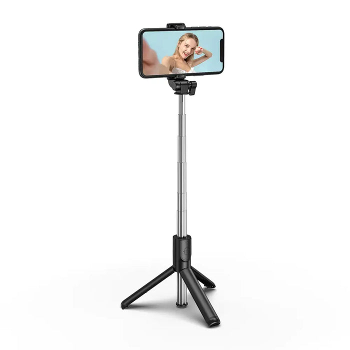 Selfie stick WHS1Y telescopic tripod 1m with phone holder - black - Photo accessories<<<HurtelXML