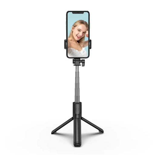 Selfie stick WHS1Y telescopic tripod 1m with phone holder - black - Photo accessories<<<HurtelXML