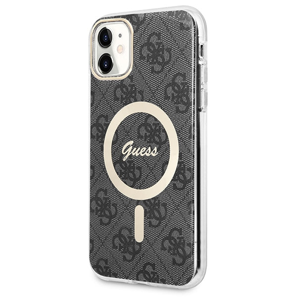 Set Guess GUBPN61H4EACSK Case + Charger iPhone 11 6.1’’ black/black hard case 4G Print MagSafe - Cell phone cases