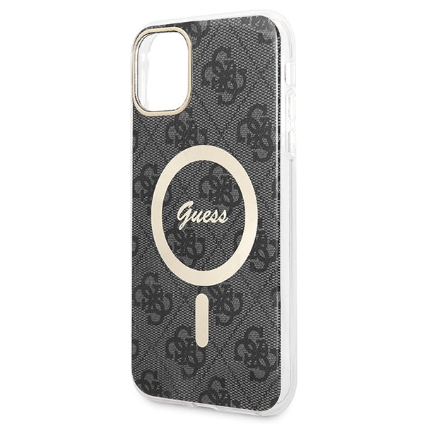 Set Guess GUBPN61H4EACSK Case + Charger iPhone 11 6.1’’ black/black hard case 4G Print MagSafe - Cell phone cases
