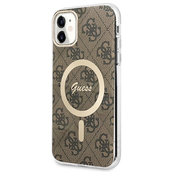 Set Guess GUBPN61H4EACSW Case + Charger iPhone 11 6.1’’ brown/brown hard case 4G Print MagSafe - Cell phone cases