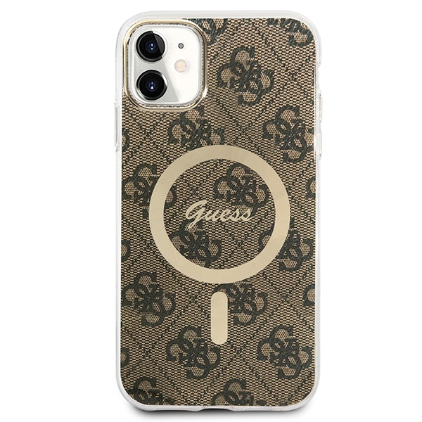 Set Guess GUBPN61H4EACSW Case + Charger iPhone 11 6.1’’ brown/brown hard case 4G Print MagSafe - Cell phone cases