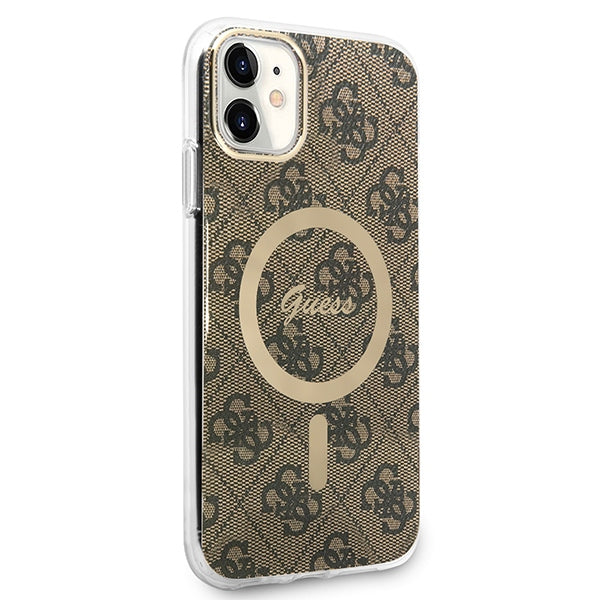 Set Guess GUBPN61H4EACSW Case + Charger iPhone 11 6.1’’ brown/brown hard case 4G Print MagSafe - Cell phone cases