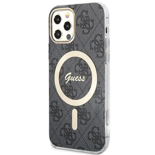 Set Guess GUBPP12MH4EACSK Case+ Charger iPhone 12/12 Pro black/black hard case 4G Print MagSafe - Cell phone cases