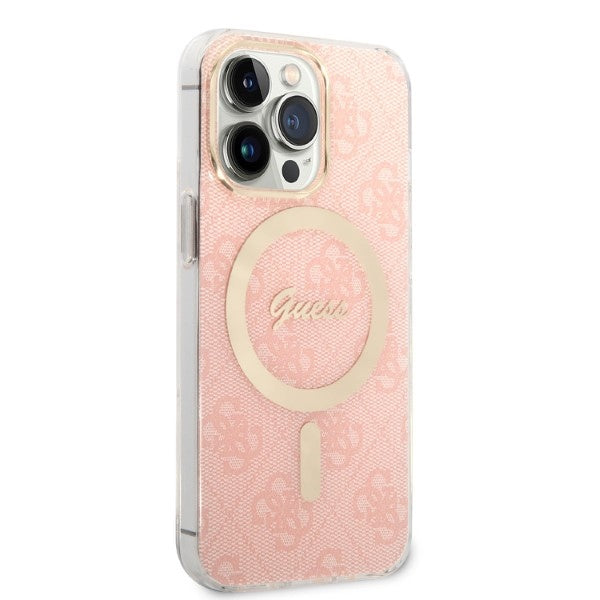 Set Guess GUBPP13LH4EACSP Case+ Charger iPhone 13 Pro pink/pink hard case 4G Print MagSafe - Cell phone cases