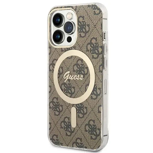 Set Guess GUBPP13XH4EACSW Case+ Charger iPhone 13 Pro Max brown/brown hard case 4G Print MagSafe - Cell phone cases