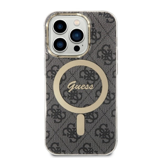 Set Guess GUBPP14LH4EACSK Case+ Charger iPhone 14 Pro 6.1’’ black/black hard case 4G Print MagSafe - Cell phone cases