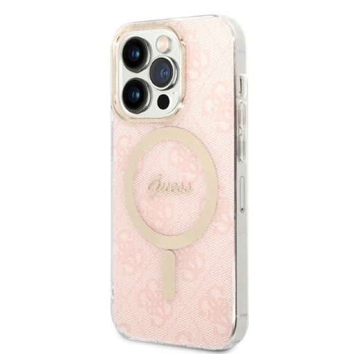Set Guess GUBPP14LH4EACSP Case+ Charger iPhone 14 Pro 6.1’’ pink/pink hard case 4G Print MagSafe - Cell phone cases
