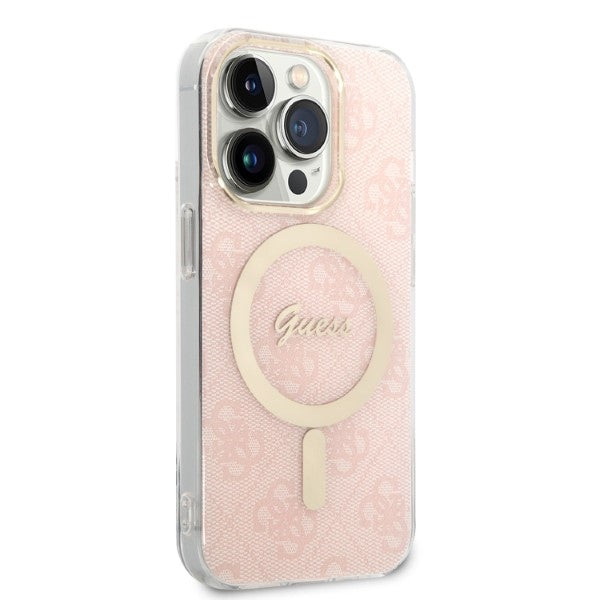 Set Guess GUBPP14LH4EACSP Case+ Charger iPhone 14 Pro 6.1’’ pink/pink hard case 4G Print MagSafe - Cell phone cases