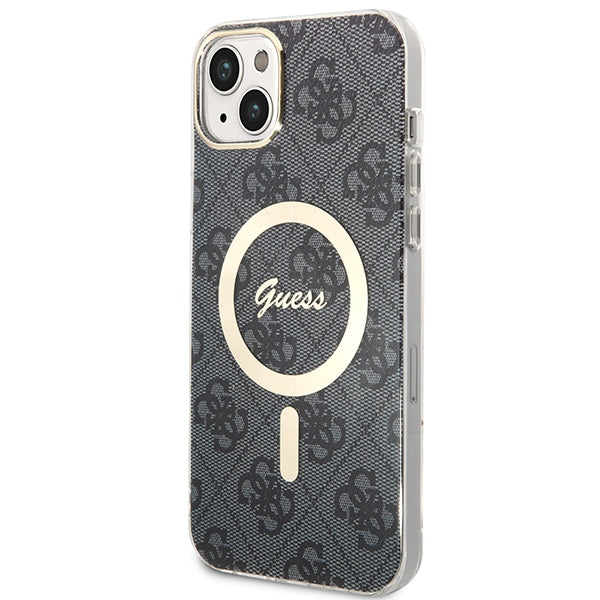 Set Guess GUBPP14SH4EACSK Case+ Charger iPhone 14 6.1’’ black/black hard case 4G Print MagSafe - Cell phone cases