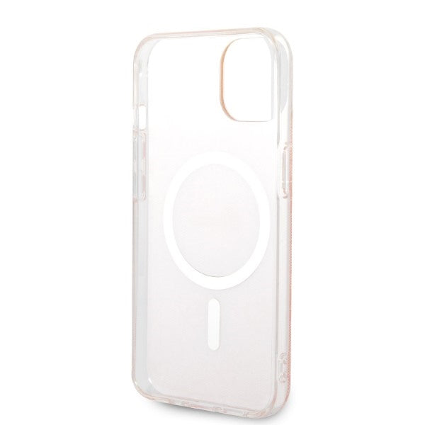 Set Guess GUBPP14SH4EACSP Case+ Charger iPhone 14 6.1’’ pink/pink hard case 4G Print MagSafe - Cell phone cases