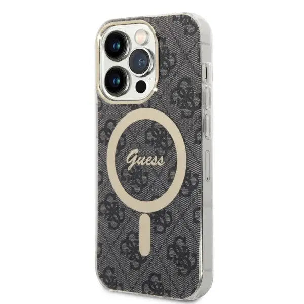 Set Guess GUBPP14XH4EACSK Case+ Charger iPhone 14 Pro Max 6.7’’ black/black hard case 4G Print MagSafe - Cell phone
