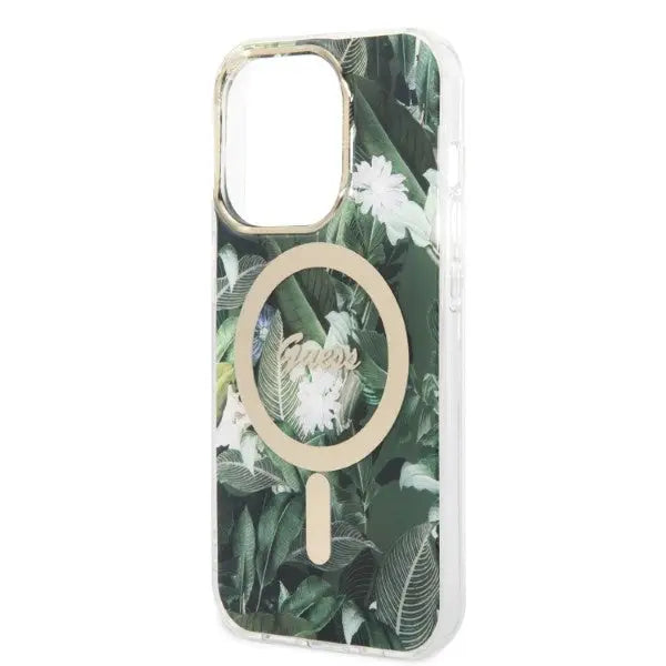 Set Guess GUBPP14XHJEACSA Case+ Charger iPhone 14 Pro Max 6.7’’ green/green hard case Jungle MagSafe - Cell phone cases