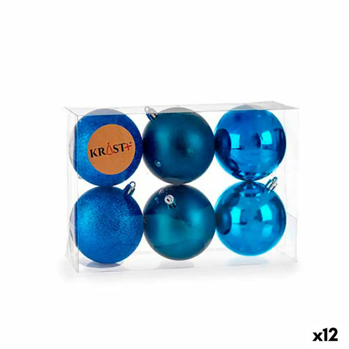 Set of Christmas balls Krist+ Blue Plastic (12 Units) - Декорация и Осветление<<<Дом Градина<<<BigBuy&&&Коледни