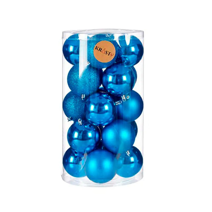 Set of Christmas balls Krist+ Blue Plastic (6 Units) - Декорация и Осветление<<<Дом Градина<<<BigBuy&&&Коледни