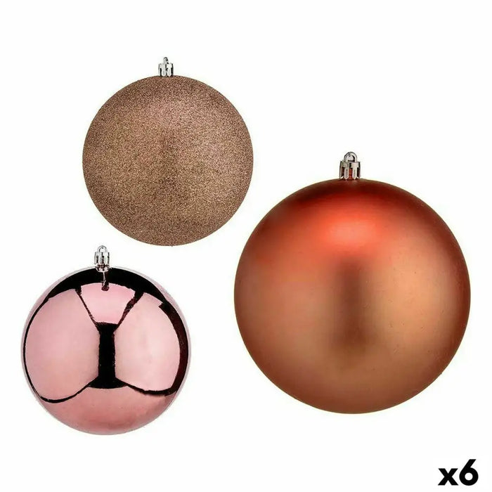Set of Christmas balls Krist+ Copper Plastic (6 Units) - Декорация и Осветление<<<Дом Градина<<<BigBuy&&&Коледни